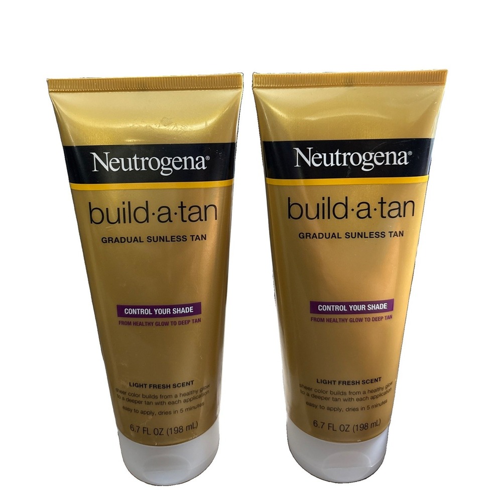 2 Lot Neutrogena Build A Tan Gradual Sunless Tan 6.7 Ounce New